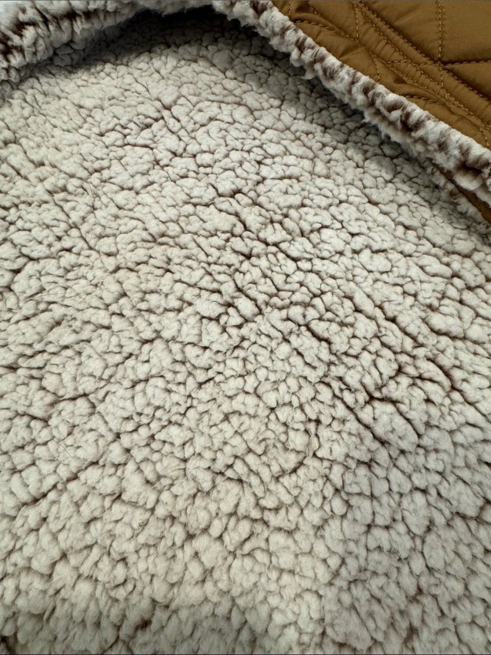 Free Country Quilted Dog Jacket - Tan Brown Sherpa lined